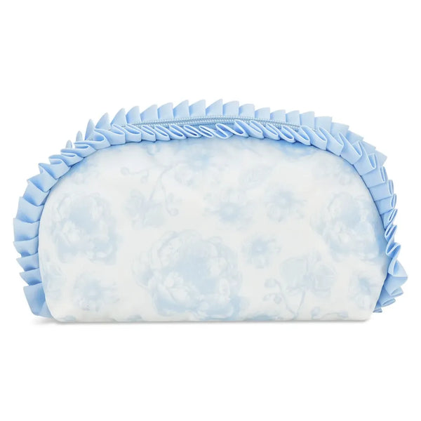 Beautiful Blue Toile Oval Cosmetic Bag