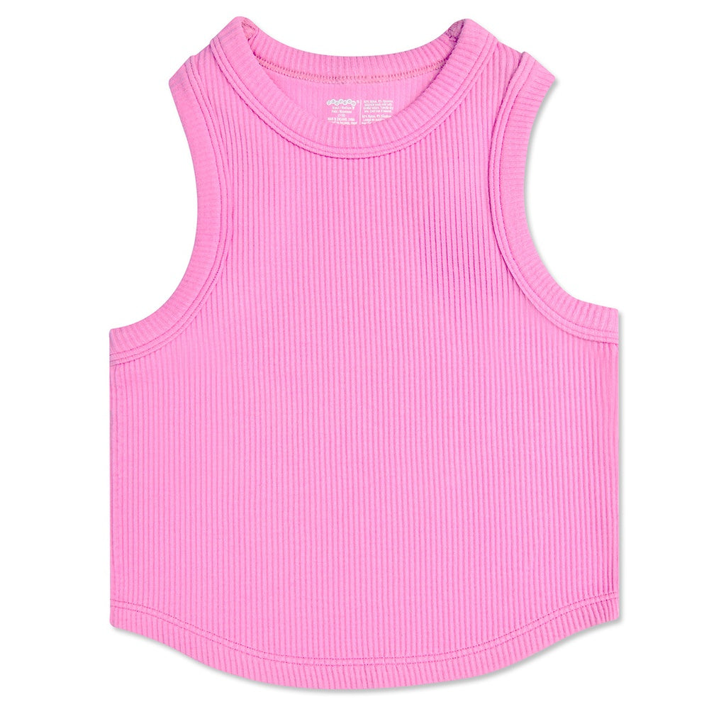 Rose Cropped Ribbed Racerback Tank Top