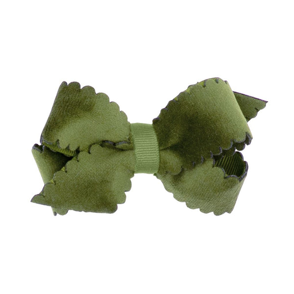 Mini Scallop Velvet Bow