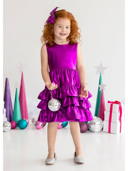 Purple Rockin' Around Ruffled Tiered Dress