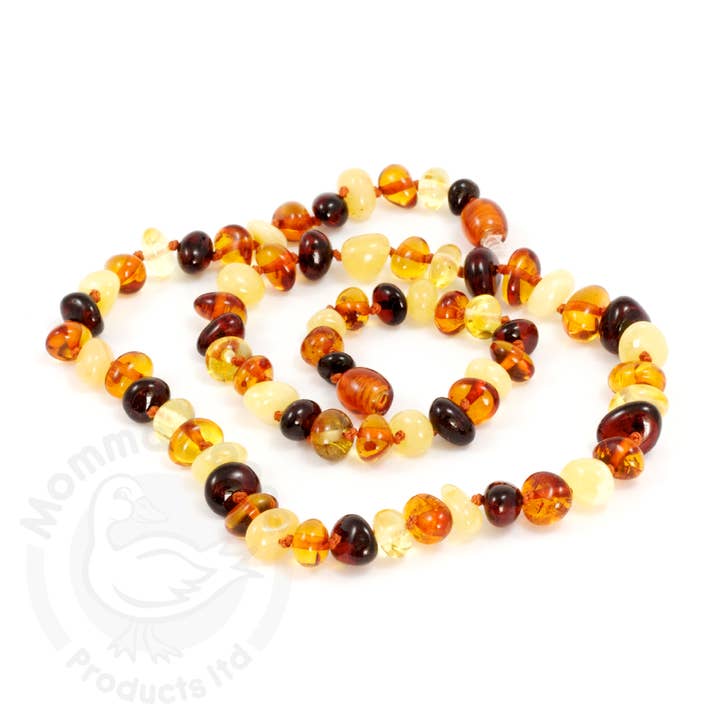 Amber Teething Necklace- Baroque Multi- 1005