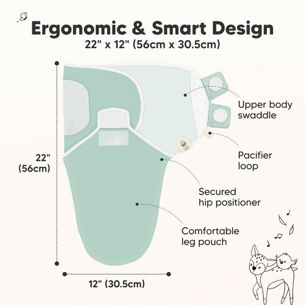 KB 3pk Soothe Baby Swaddles 0-3 Months - Sage