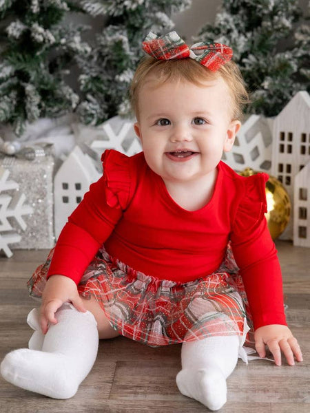 Christmas Plaid Tutu Bodysuit