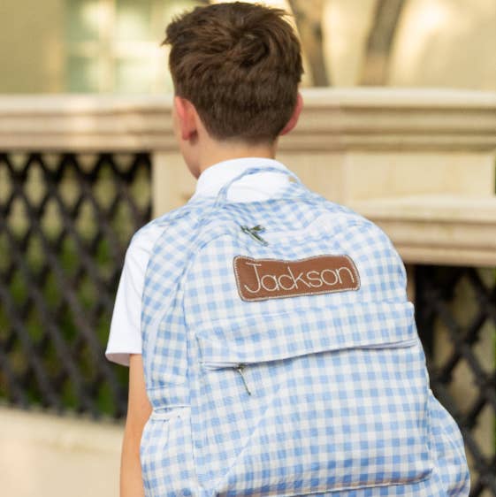 Sugar Bee Backpack - Boys Blue Gingham