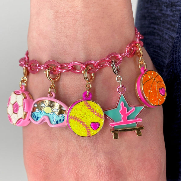 Charm It Gold Glitter Basketball Charm
