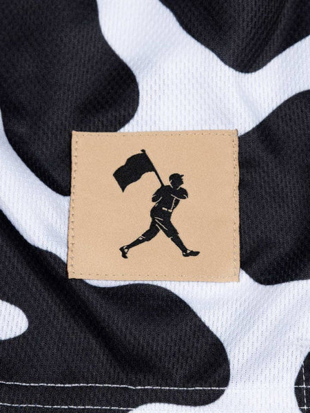 Black Moo Milk Cow Print Diamond Air Mesh Shorts