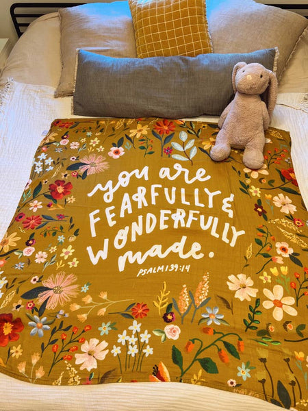 Wonderfully Made Bamboo Cotton Muslin Swaddle