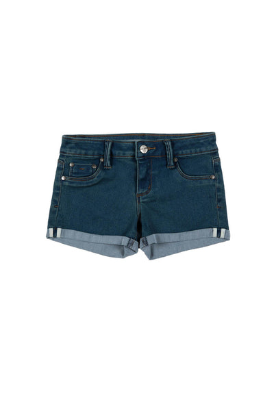 Indigo 5 pocket basic shorts with mini roll