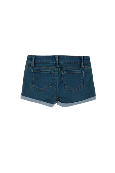 Indigo 5 pocket basic shorts with mini roll