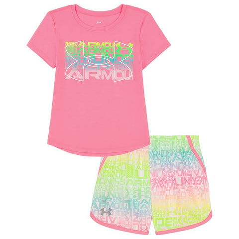 UA Pink Log Shirt w/Ombre Shorts