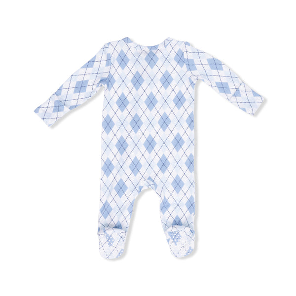 Blue Argyle 2 Way Zip Footie
