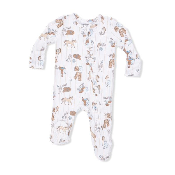 Cowboy Nursery  2 Way Zipper Footie
