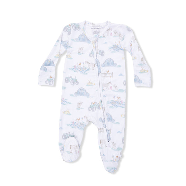 Farm Animal Party  2 Way Zipper Footie