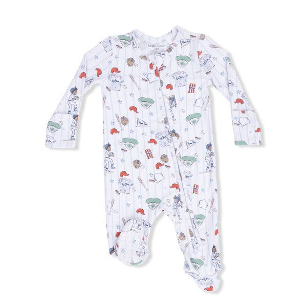 Home Run Baseball  2 Way Zipper Footie