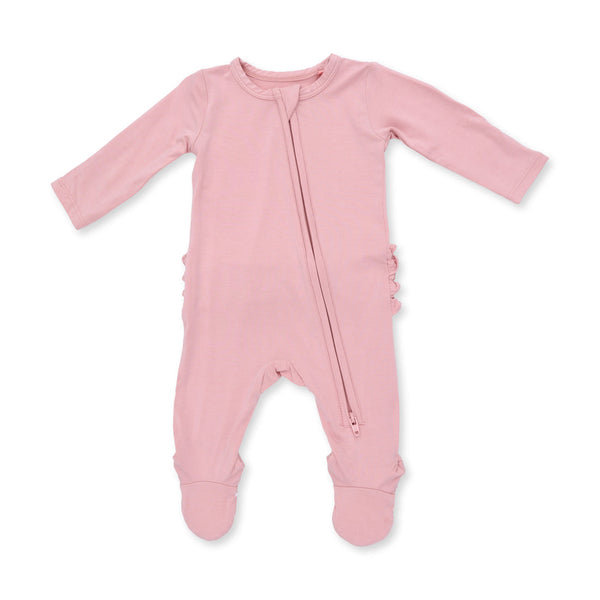 Mellow Rose  2 Way Ruffle Back Zipper Footie