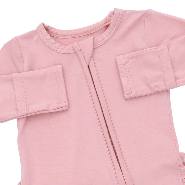 Mellow Rose  2 Way Ruffle Back Zipper Footie
