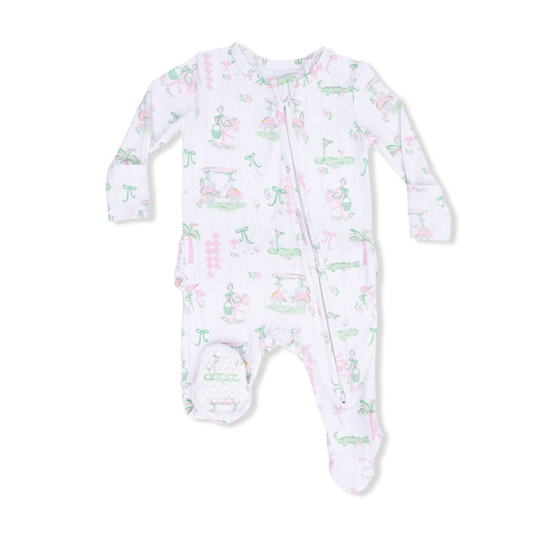 Pretty Golf  2 Way Ruffle Back Zipper Footie