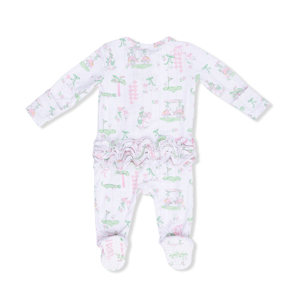 Pretty Golf  2 Way Ruffle Back Zipper Footie