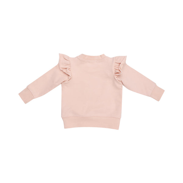 Ruffle Sweatshirt+Paperbag Jogger-Checkerboard Pink