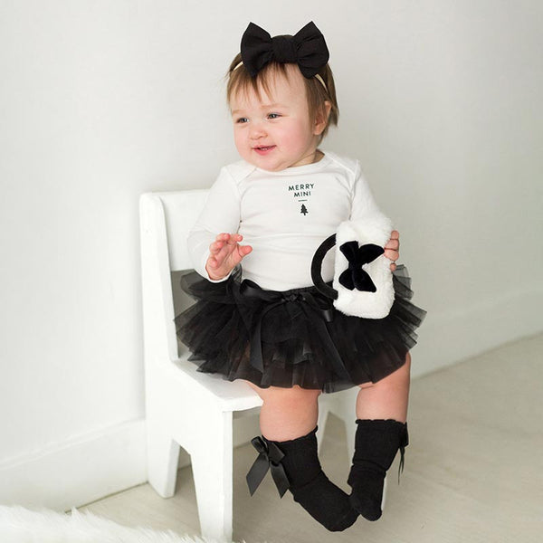 Plush Rattle Purse - White with Bow