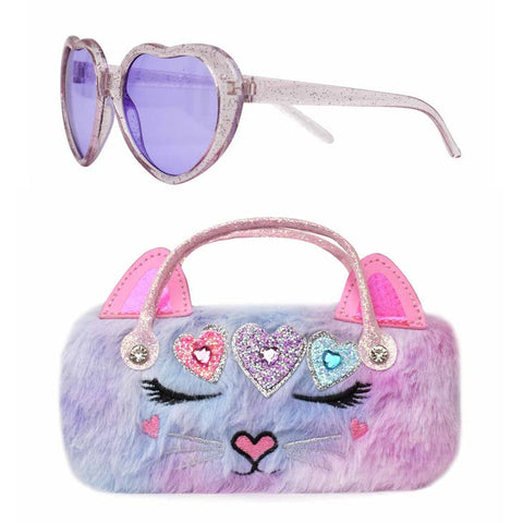 Miss Bella Kitty Cat Lavender Plush Sunglasses and Case