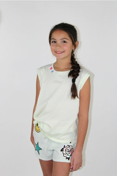 Front Knot & Back Donut Stars Graphic Tank