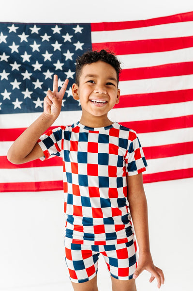 Patriotic Checker 2-Piece Pajamas