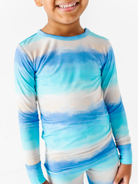Blue/Ivory Ombré 2-Piece Pajamas