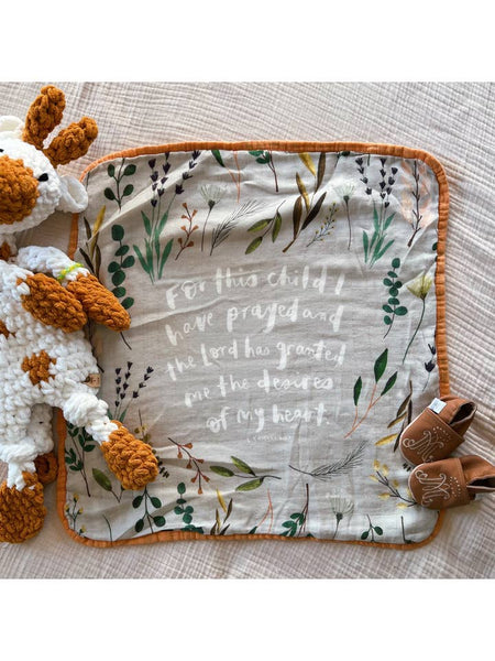 Mini For This Child I Have Prayed Cotton Muslin Swaddle
