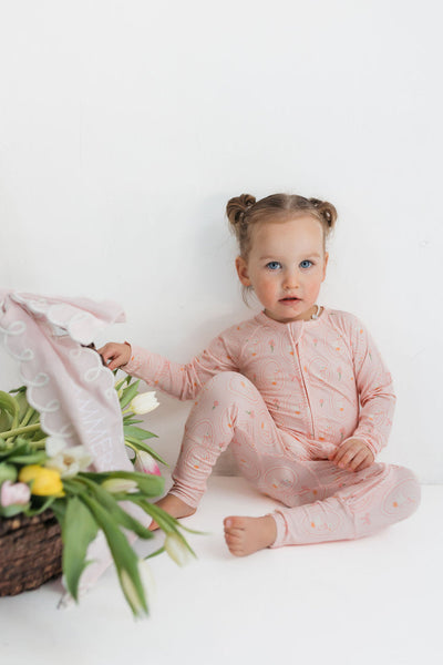 Pink Little Goose Zip Romper