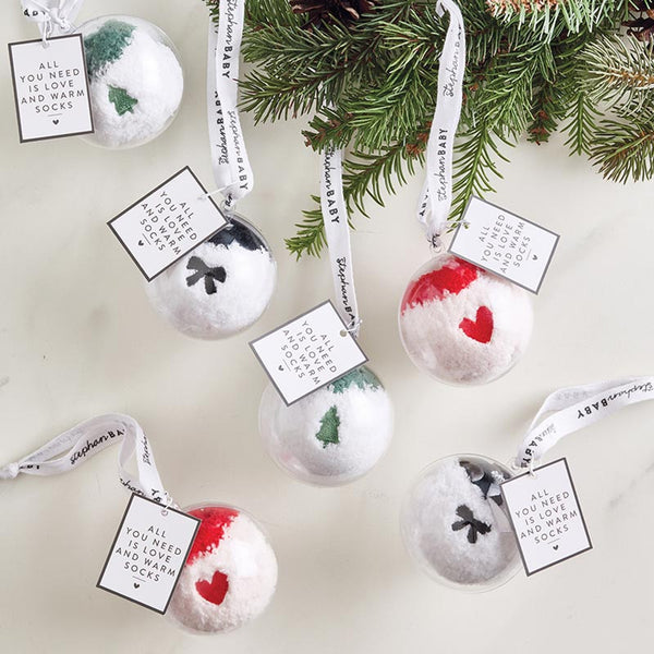 Round Christmas Ornament + Pair of Socks