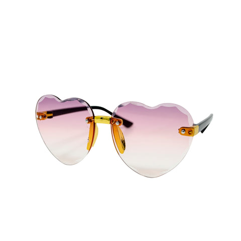 Frameless Heart Sunglasses - Pink