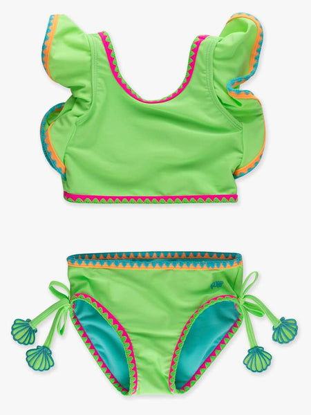 Neon Honeydew Crochet Butterfly Tankini Swimsuit