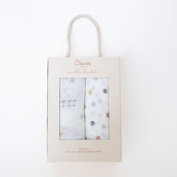 Charlie 2-pc. Farmhouse Tractor/Dot Swaddle Set