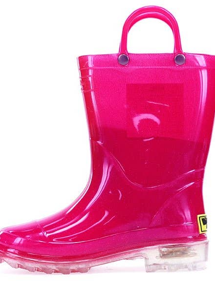 Lighted Solid Rain Boot - Pink