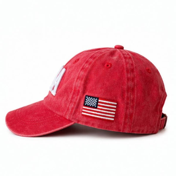 USA Kids Baseball Hat - Vintage Red
