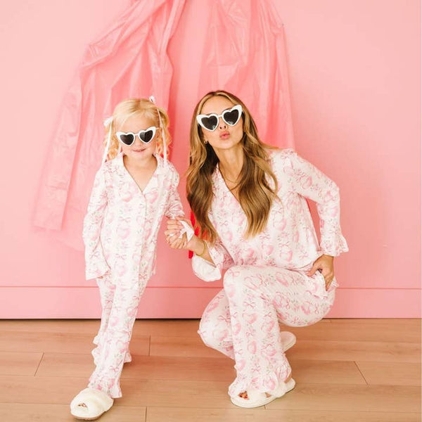 Heart Floral Trellis Valentine's Loung Set