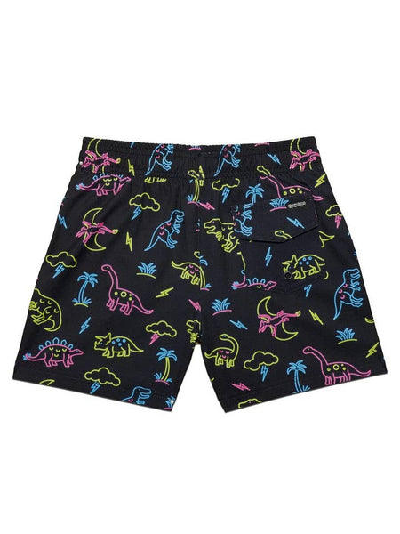 Neon Dinosaur Stretch Swim Trunks