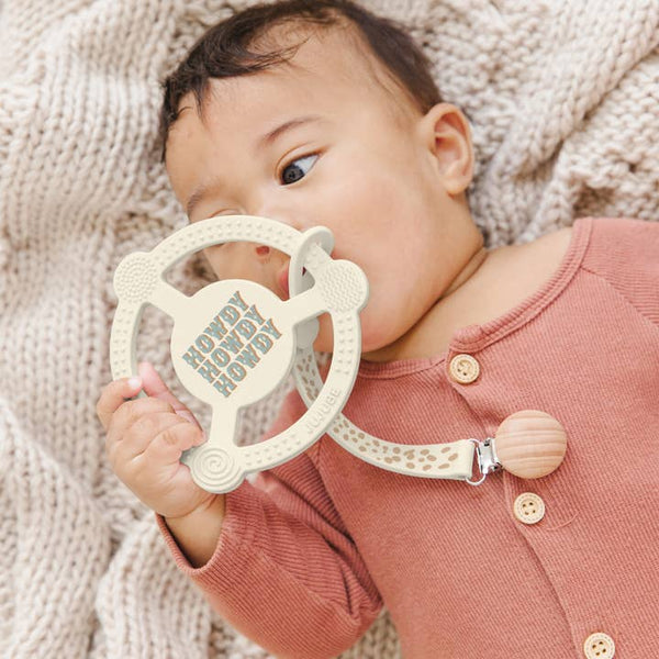 Silicone Teether Ring with Detachable Clip