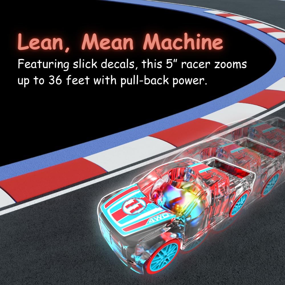 Marble Racers LED Light-Up Pull-Back Race Car – 4 Kids Only