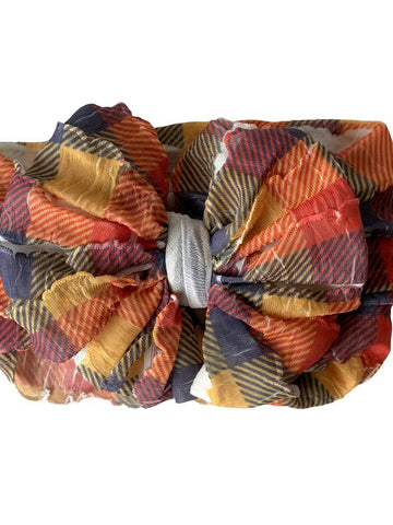 Fall Plaid Ruffled Headband