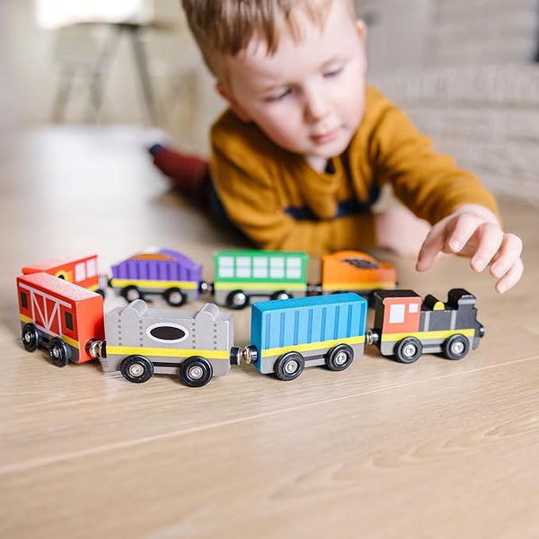 MD  Magnetic Wooden Train Cars