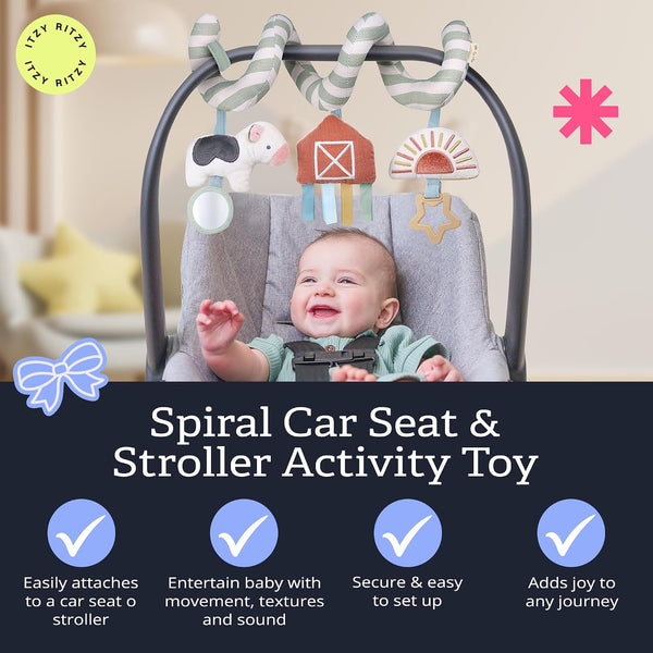 Itzy Bitzy Spiral Car Seat Activity Toy - Farm