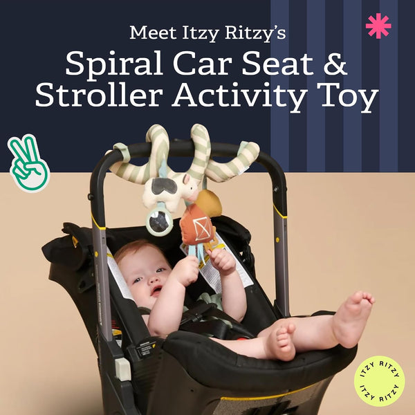 Itzy Bitzy Spiral Car Seat Activity Toy - Farm