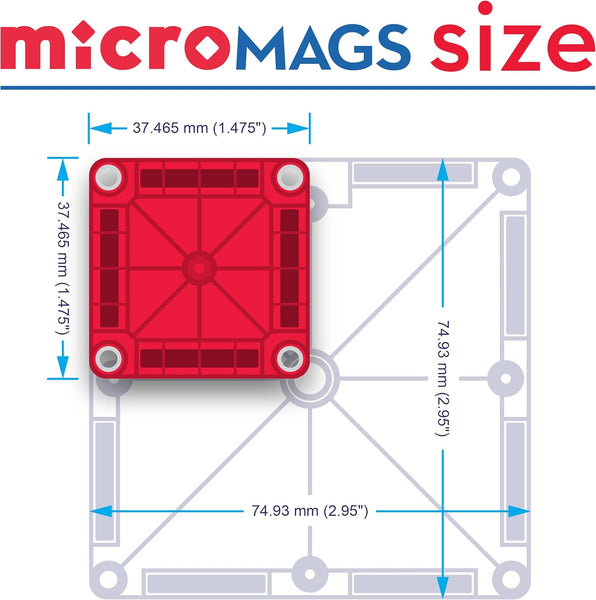 MAGNA-TILES microMAGS 26 Piece Travel Set - Bold Colors