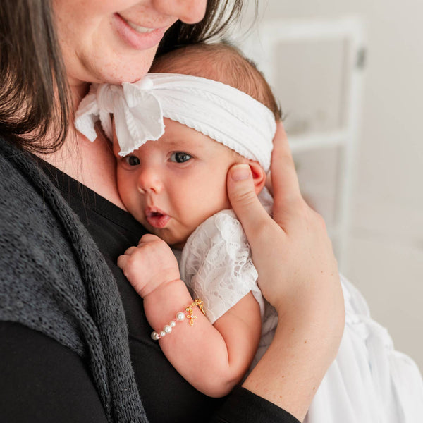 Madidon - 14K Gold Pink Cross Bracelet