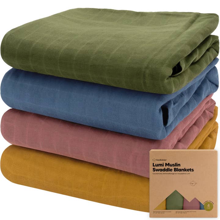KB Lumi Muslin Swaddle Blankets - Corals