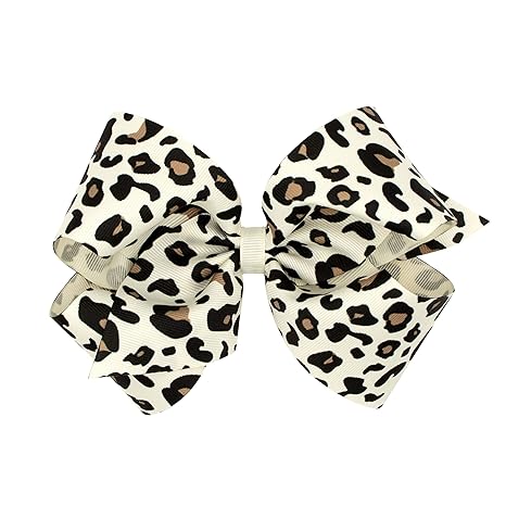 King Leopard Print Grosgrain Hair Bows