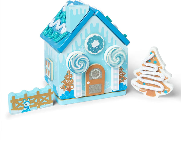 Wooden Gingerbread House Play Set - Winter Frost