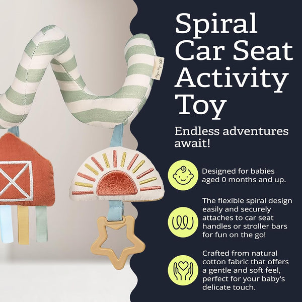 Itzy Bitzy Spiral Car Seat Activity Toy - Farm